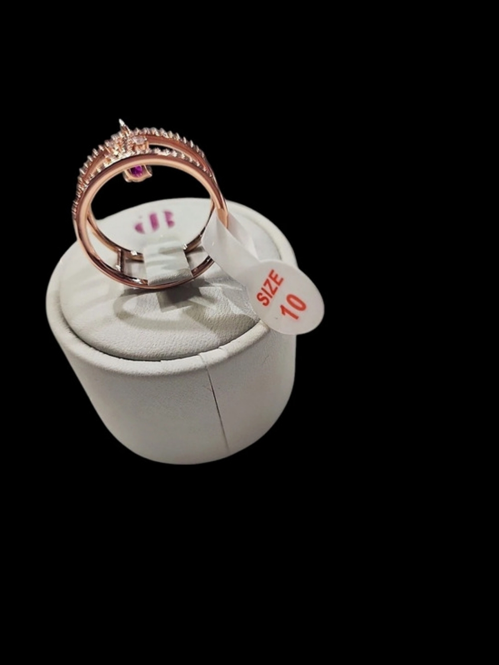 Bomb Party Double Band in Red & Rose Gold Size 10